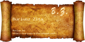 Buriusz Zita névjegykártya